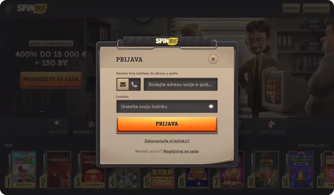 spinboss casino prijava eposta