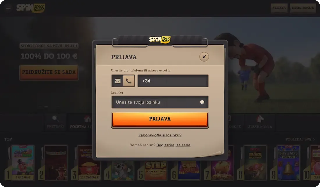 spinboss casino prijava telefon